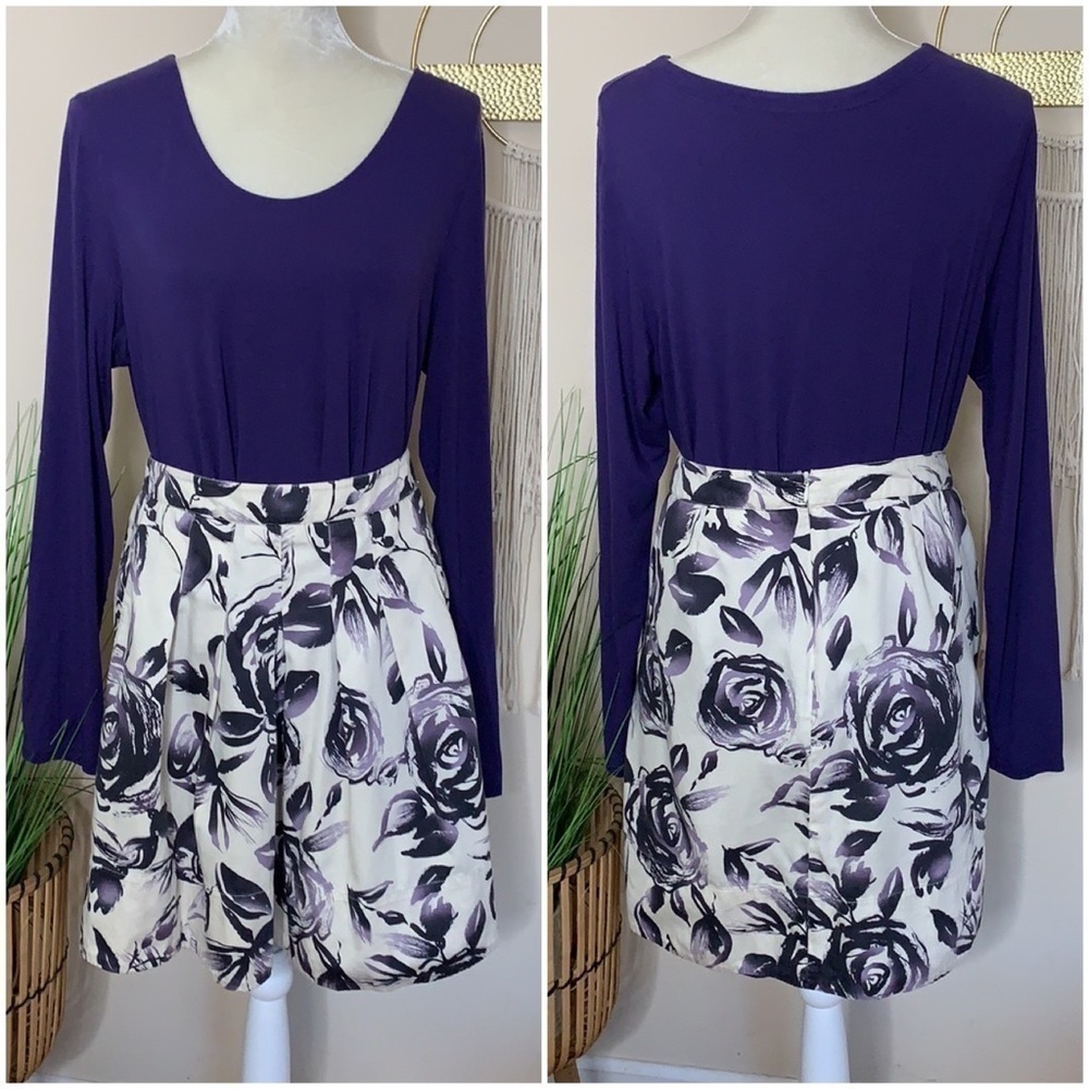 cabi • pleated rose floral skirt style #465